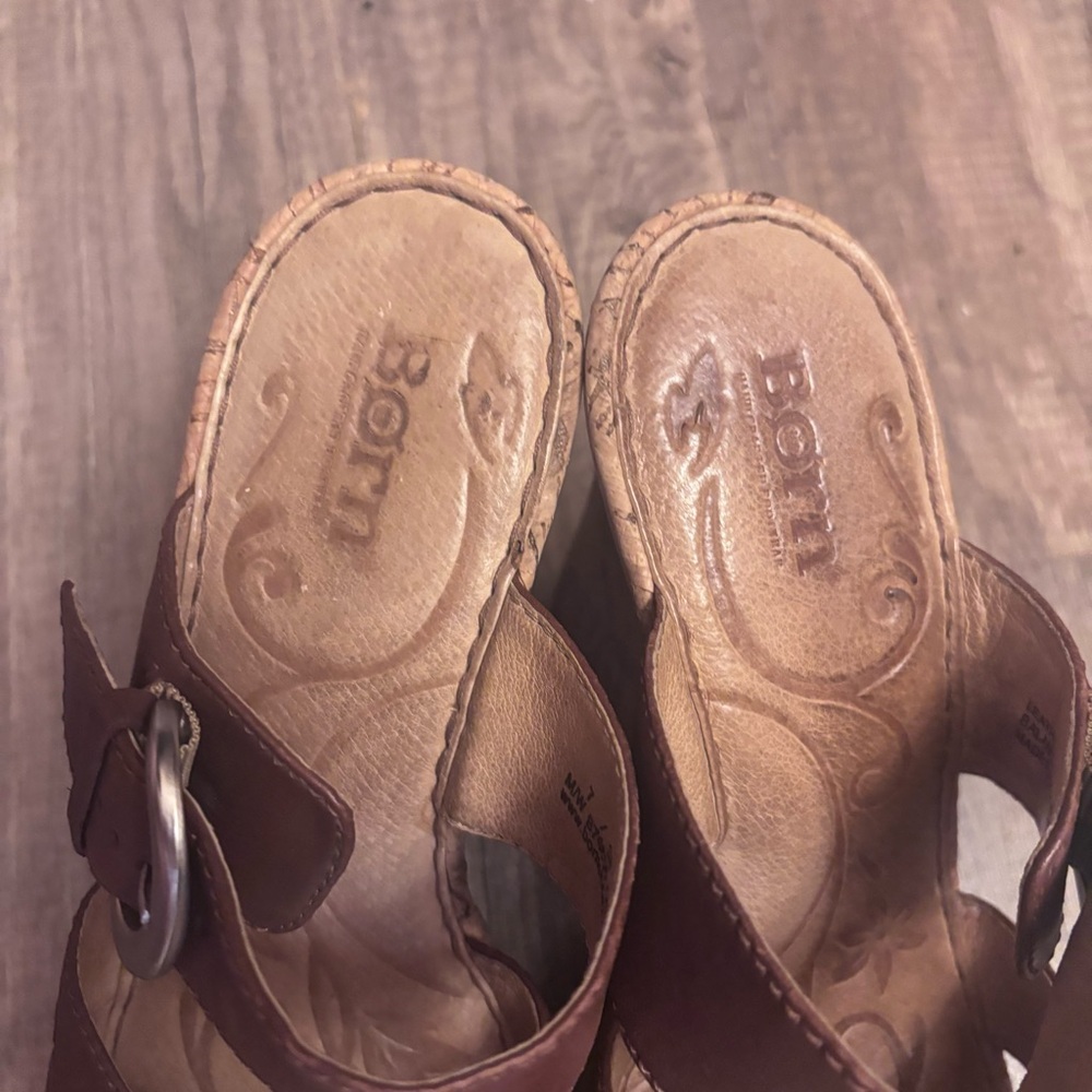 Born Women's Leather Brown Mules - Picture 3 of 6
